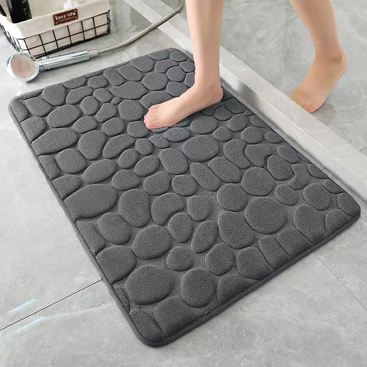 サンゴのフリースエンボス加工された石浴マット